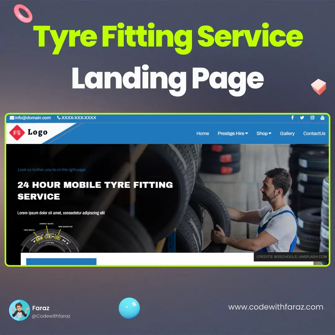 Create a Tyre Fitting Landing Page using HTML, CSS, and JavaScript (Source Code).webp